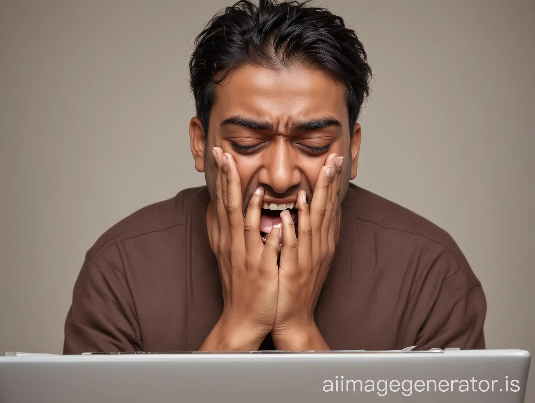 Indian-Scammer-Crying-Emotional-Portrait-of-a-Person-in-Distress