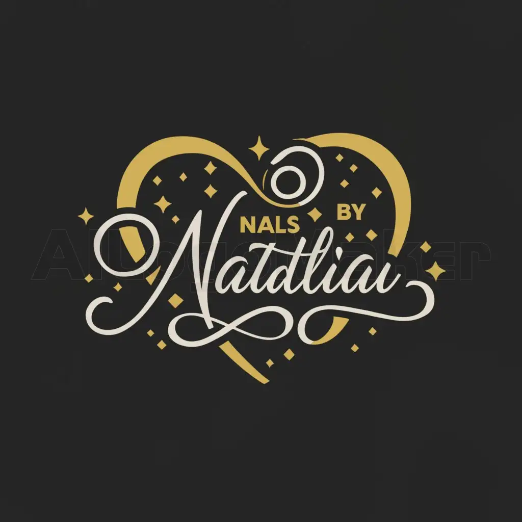 a logo design,with the text "Nail's By Natalia", main symbol:Calligraphy, beautiful, venzilya, heart, stars,complex,be used in Beauty Spa industry,clear background