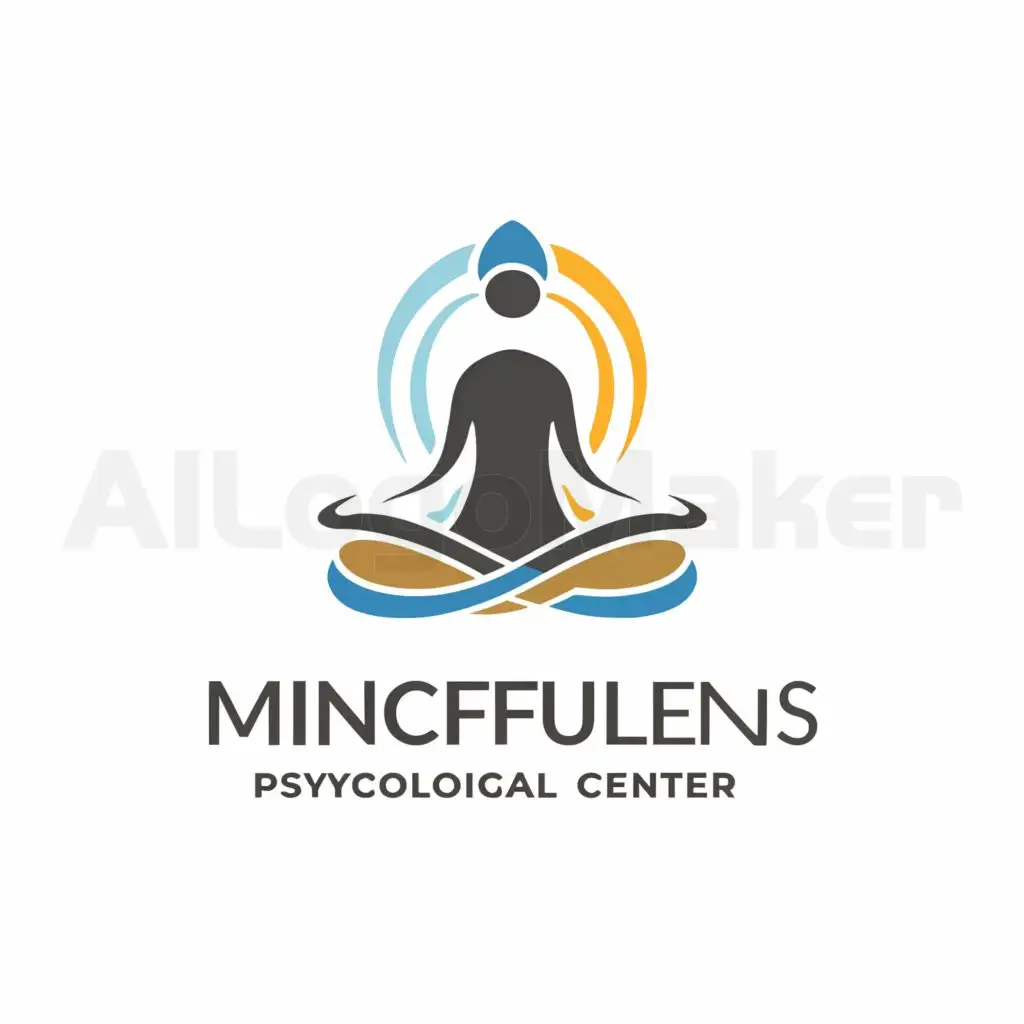 a logo design,with the text "Psychological Center Mindfulness", main symbol:The figure of a person,Moderate,clear background