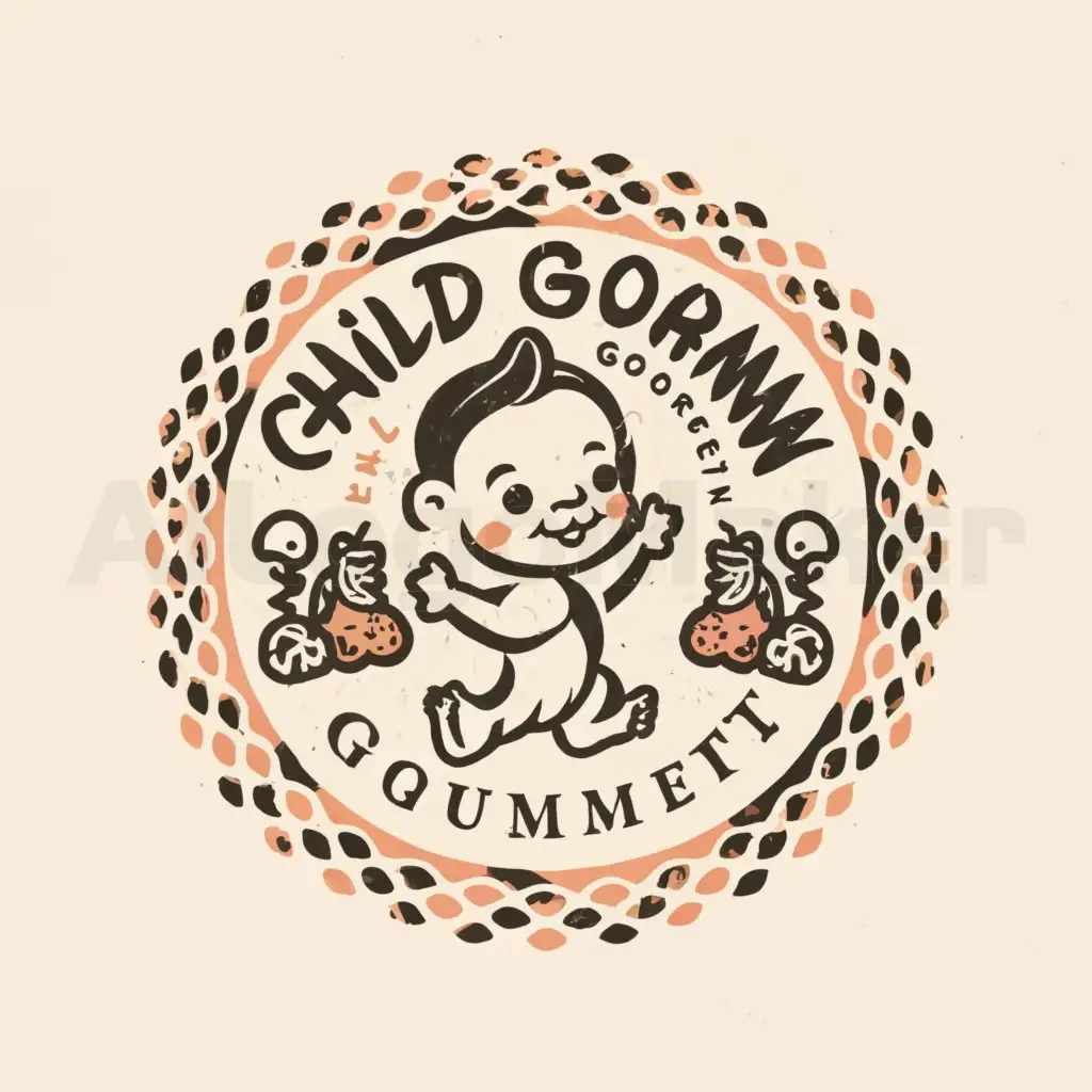 a logo design,with the text "Child gourmet", main symbol:infant,complex,be used in baby food industry,clear background