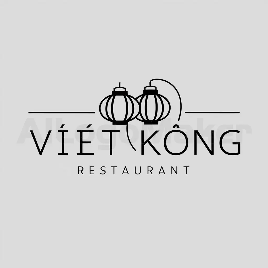a logo design,with the text "Viet Kong", main symbol:Vietnamese lanterns,Minimalistic,be used in Restaurant industry,clear background