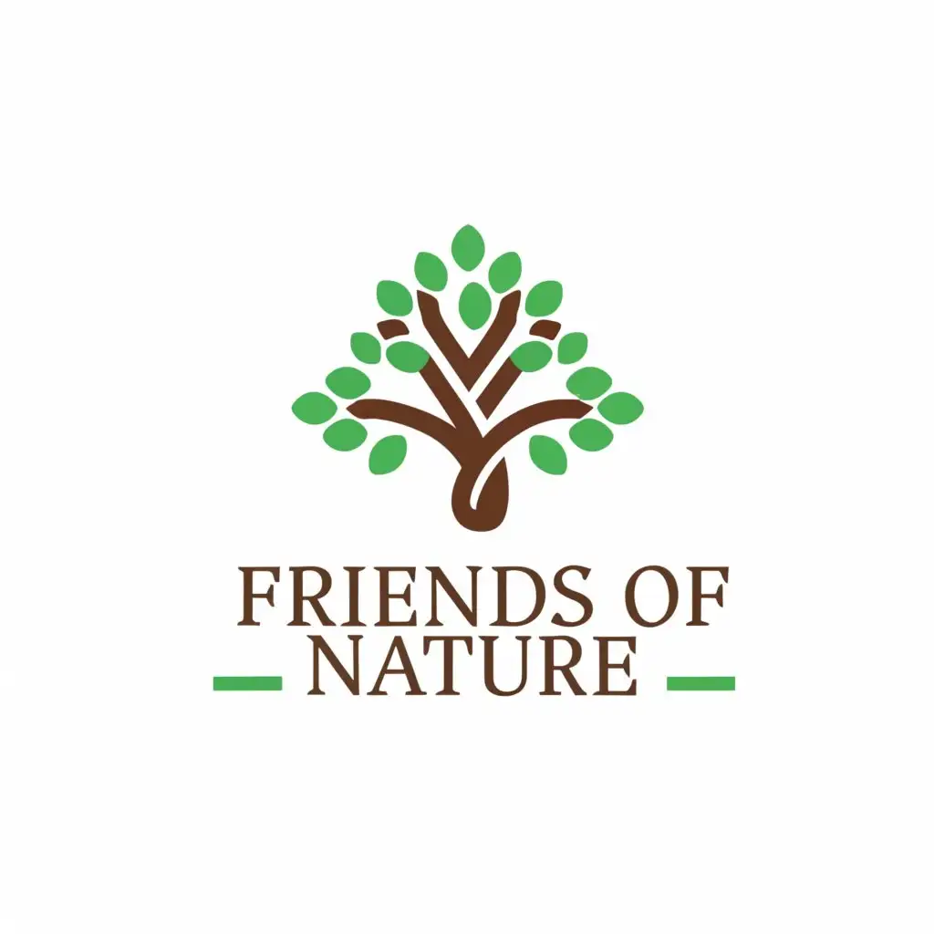 a logo design,with the text "Friends of nature", main symbol:tree,Minimalistic,be used in Others industry,clear background