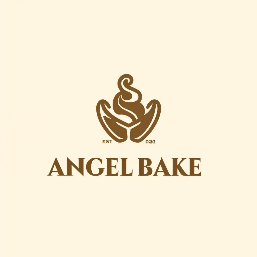 a logo design,with the text "Angel Bake", main symbol:Baked goods,Минималистичный,be used in Рестораны industry,clear background