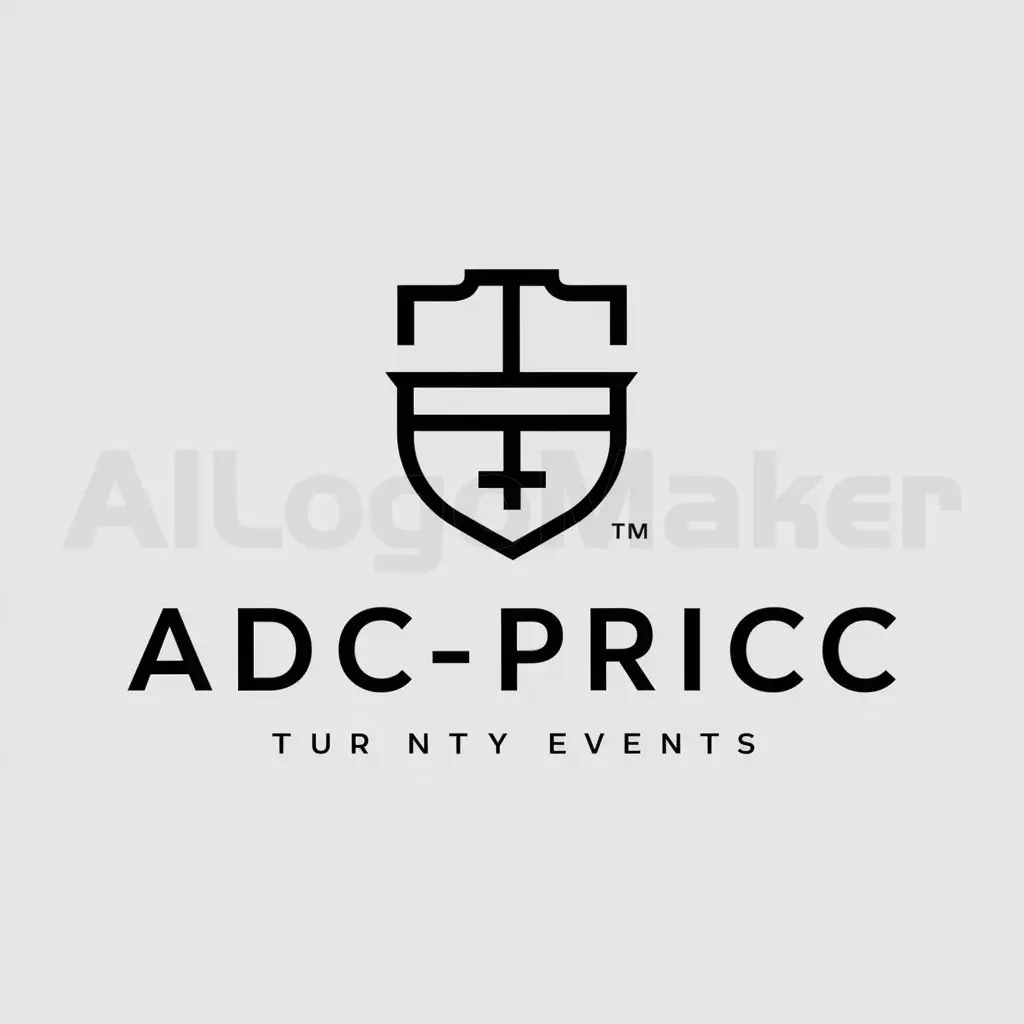 a logo design,with the text "ADC-PRICC", main symbol:Escudo,Moderate,be used in Events industry,clear background