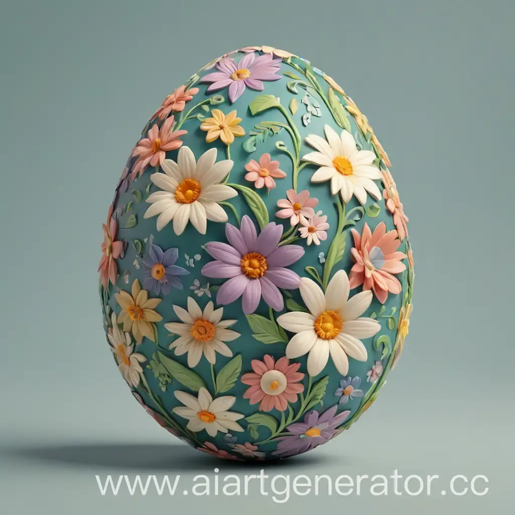 Colorful-3D-Easter-Egg-Decorated-with-Floral-Patterns