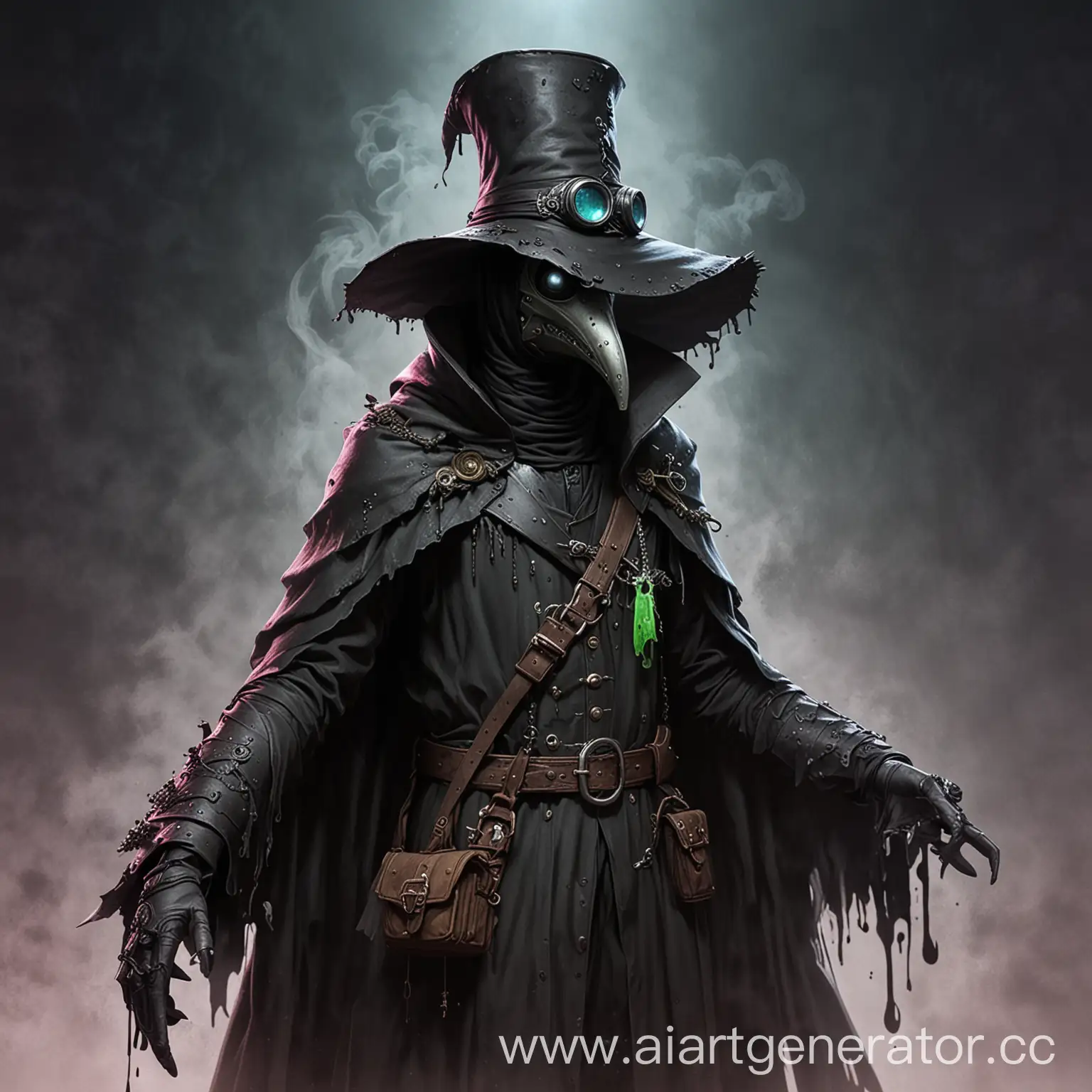 Slime-Alchemist-in-Plague-Doctor-Costume-Creates-Mysterious-Elixir