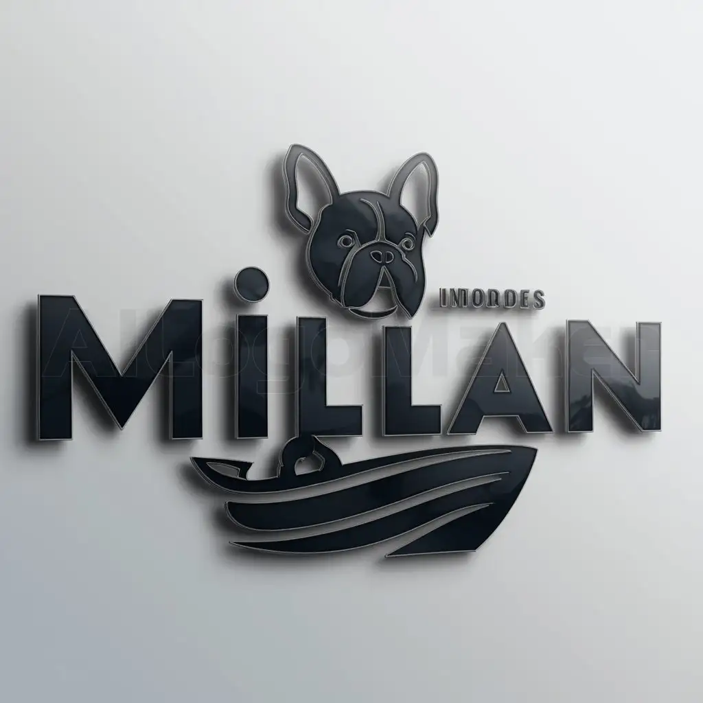 LOGO-Design-For-Millan-French-Bulldog-and-Boat-Theme-for-a-Clear-Background-Logo