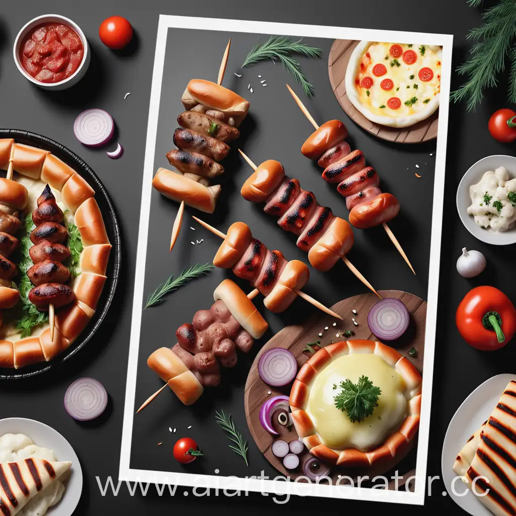 Vibrant-Poster-Aesthetic-Featuring-Shashlik-and-Khachapuri