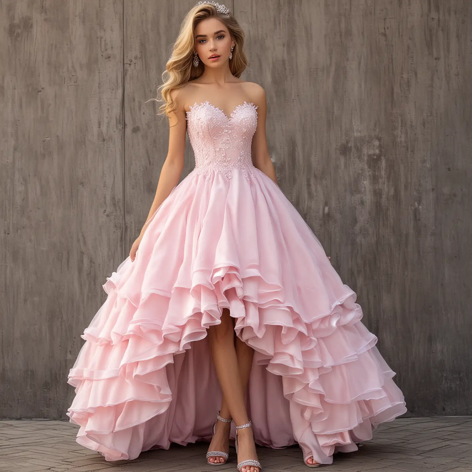 Elegant Pastel Prom Dress for Girls Fashionable Attire in Soft Hues