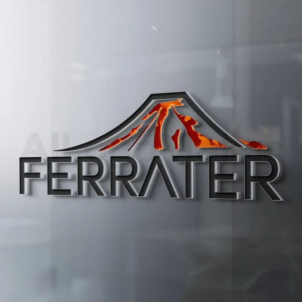 a logo design,with the text "Ferrater", main symbol:Canlaon volcano,Moderate,clear background