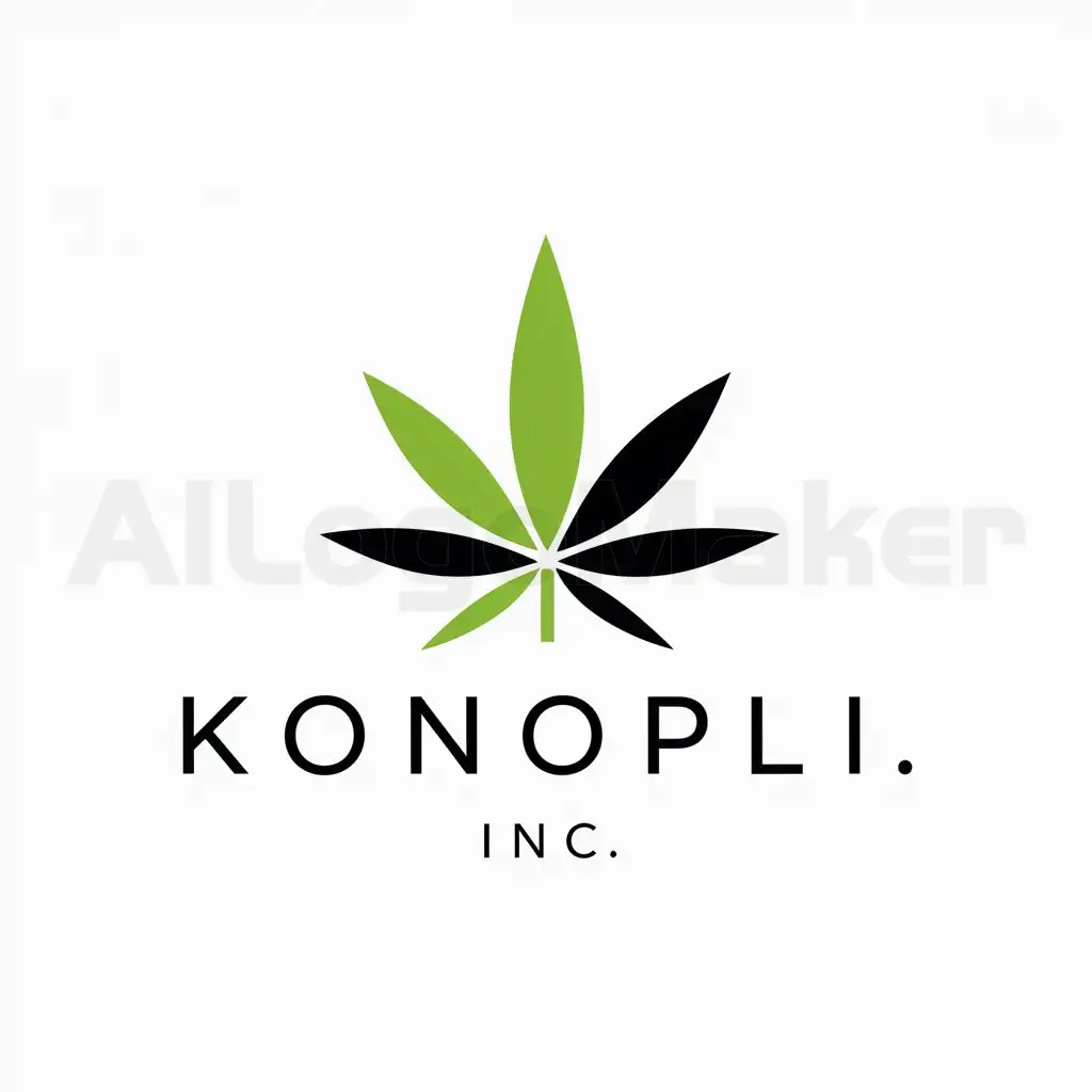 a logo design,with the text "konopli inc", main symbol:KONOPLInINCncannabis image,Minimalistic,clear background