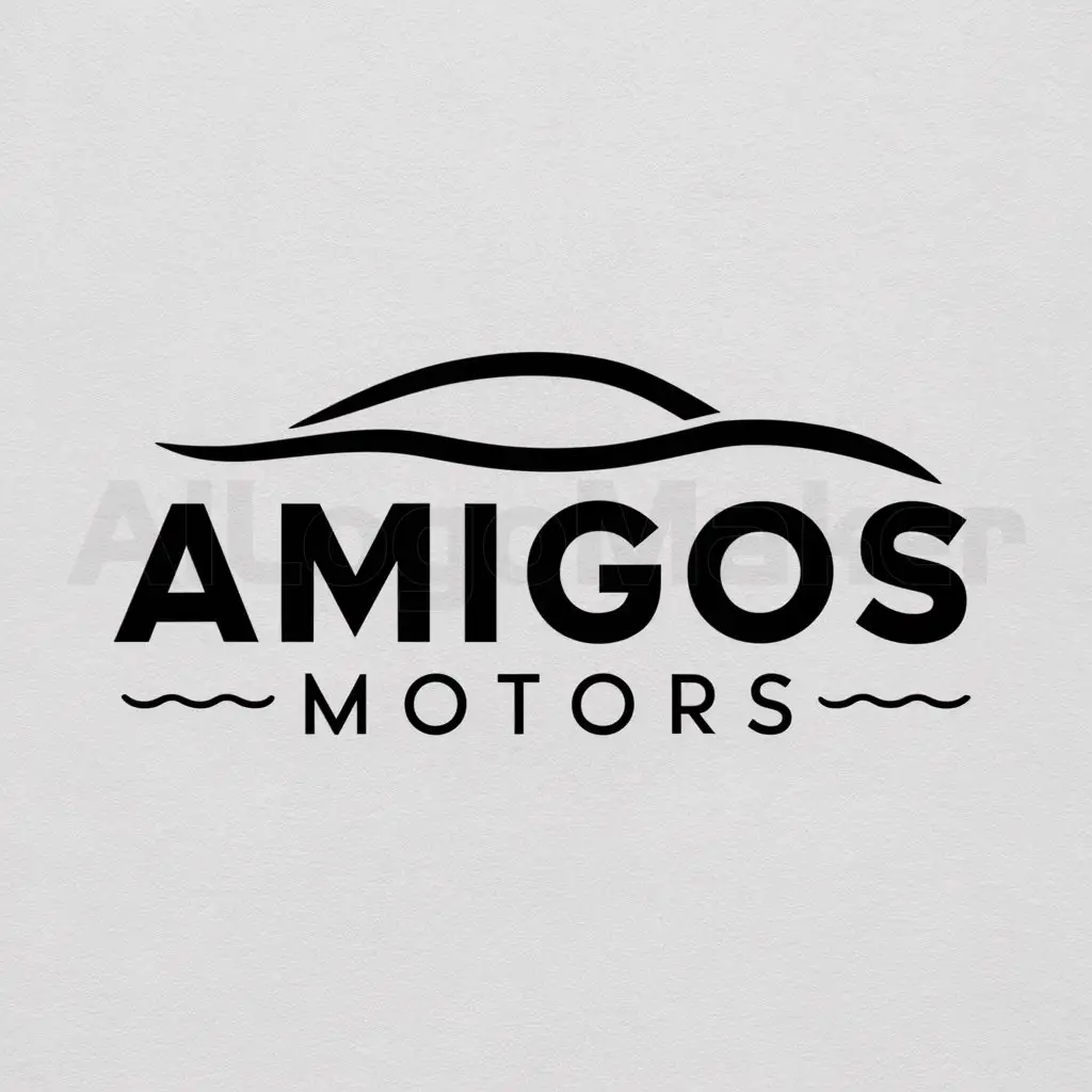 a logo design,with the text "Amigos Motors", main symbol:car,Moderate,clear background
