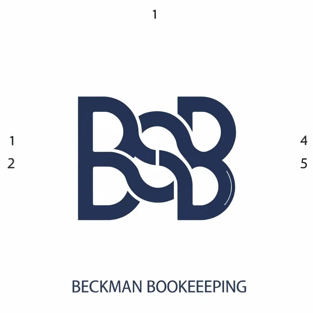 a logo design,with the text "Beckman Bookkeeping", main symbol:Double B's,Moderate,be used in Finance industry,clear background