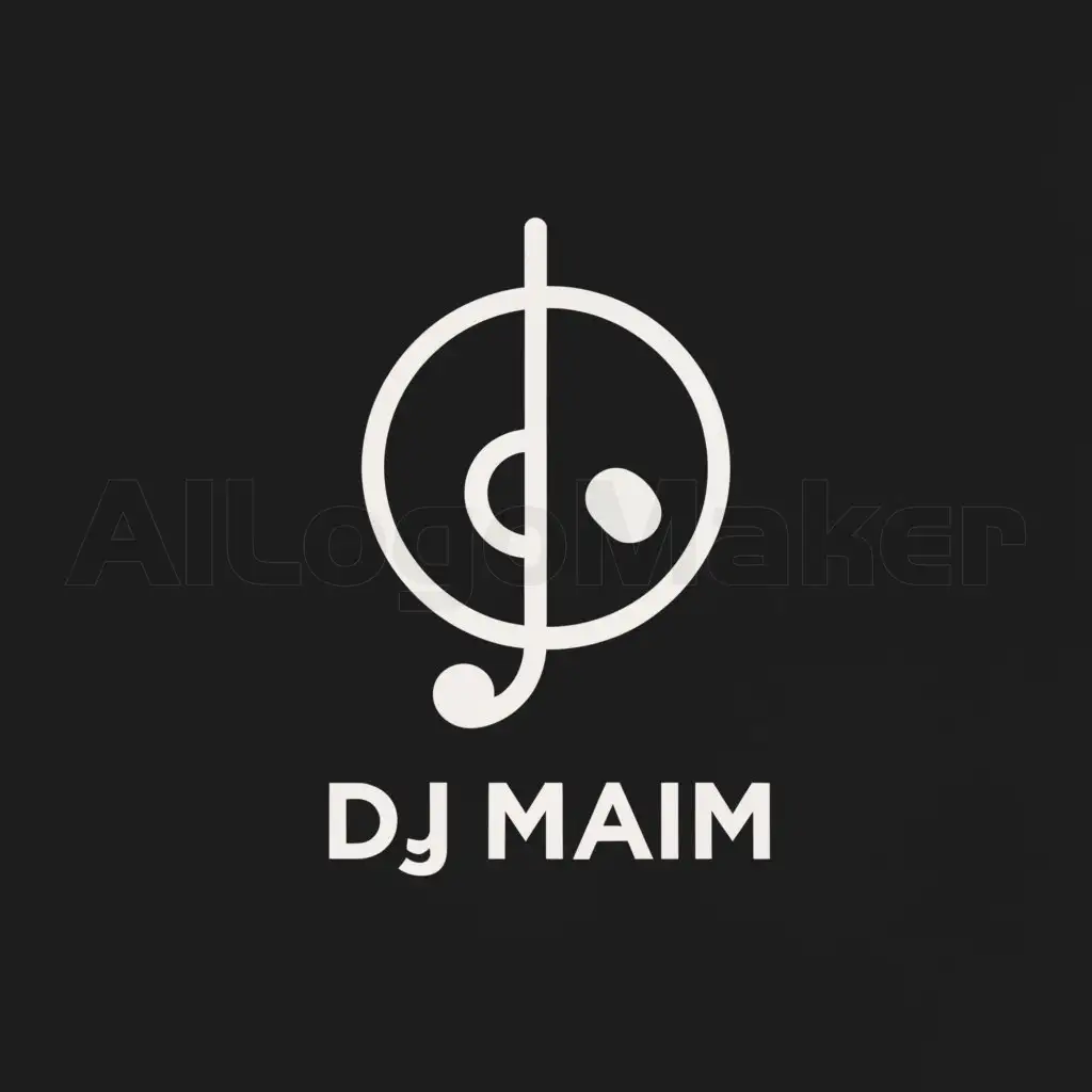 a logo design,with the text "DJ MAIM", main symbol:Music,Moderate,be used in Music industry,clear background
