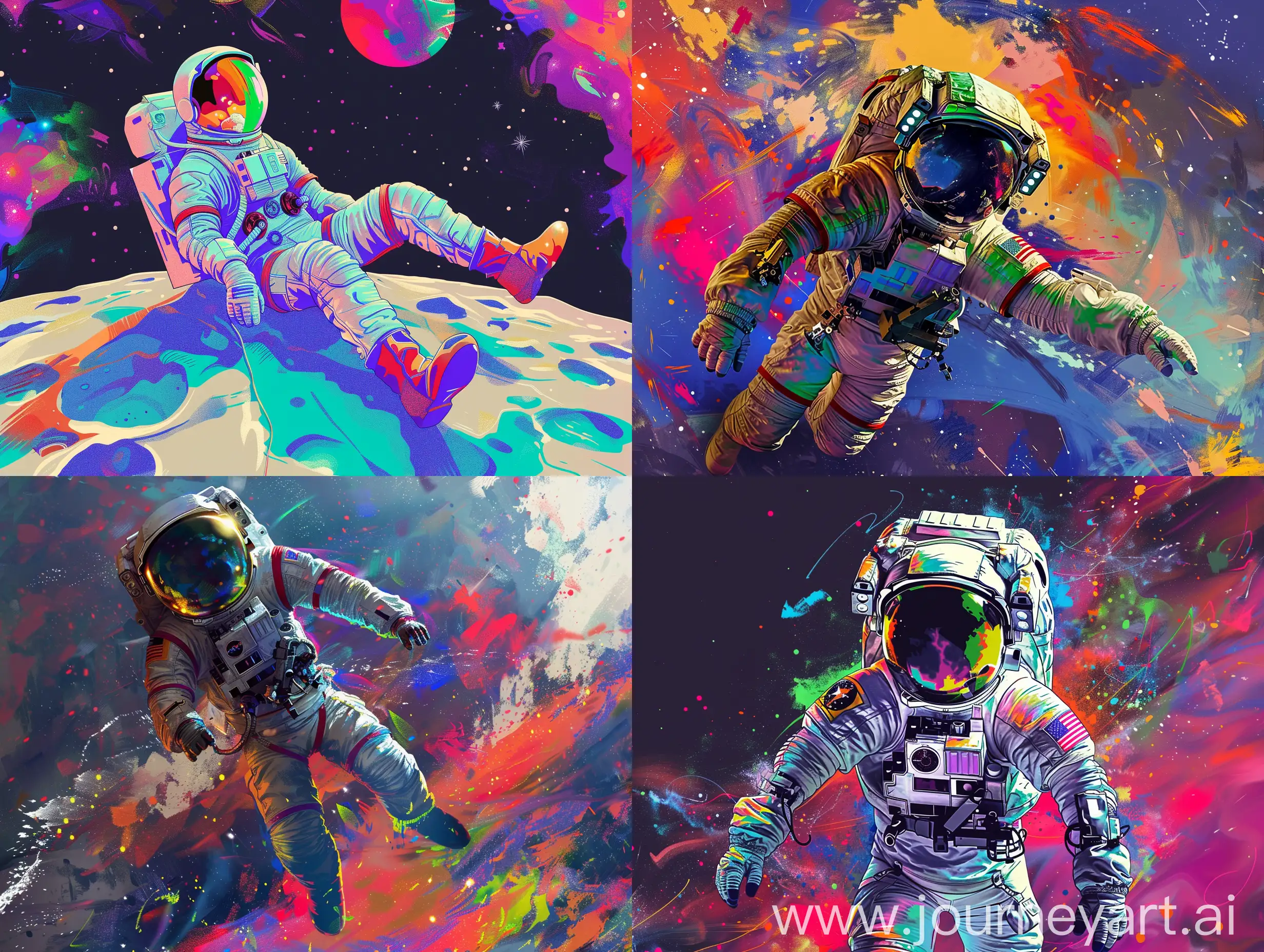 A colorful fantastic astronaut 
