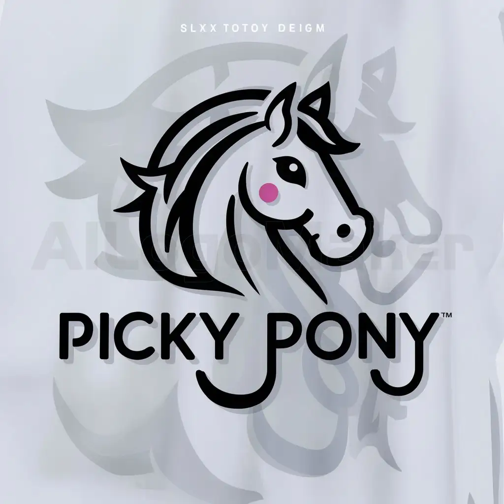 a logo design,with the text "picky pony", main symbol:horse,Moderate,be used in sex toy industry,clear background