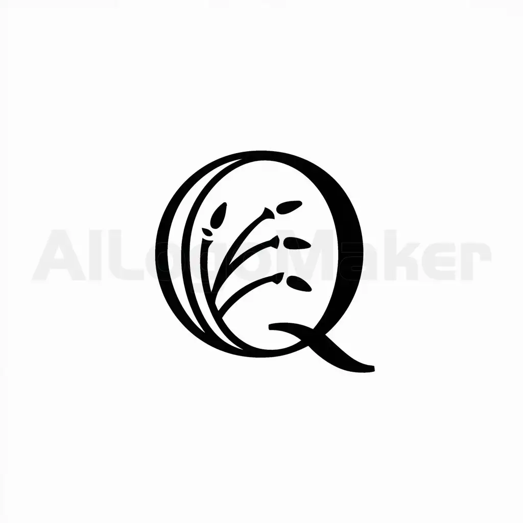 a logo design,with the text "Q", main symbol:Rice,Minimalistic,be used in agriculture industry,clear background