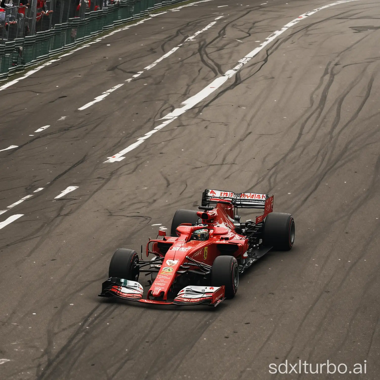 Lewis Hamilton winning Monza in a ferrari