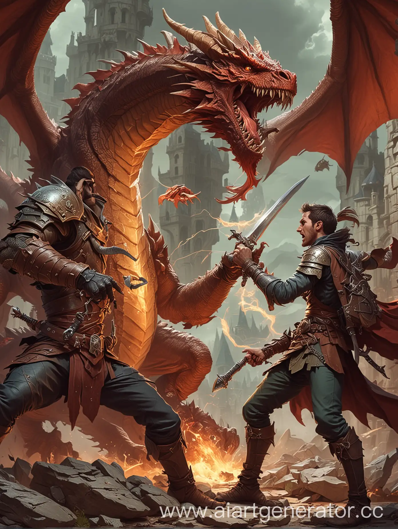 Web-Developer-Battling-Dragon-in-Dungeons-and-Dragons-Style