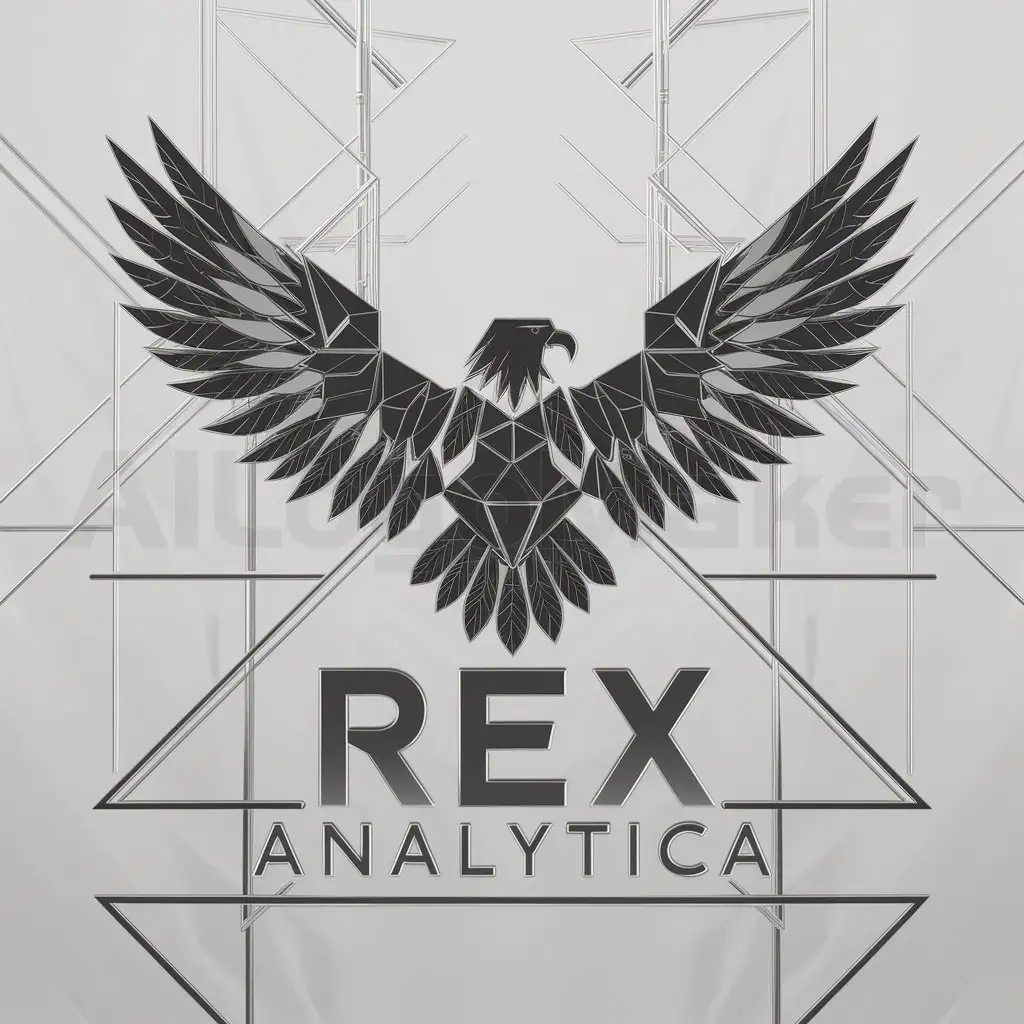 a logo design,with the text "Rex Analytica", main symbol:eagle wings,complex,clear background
