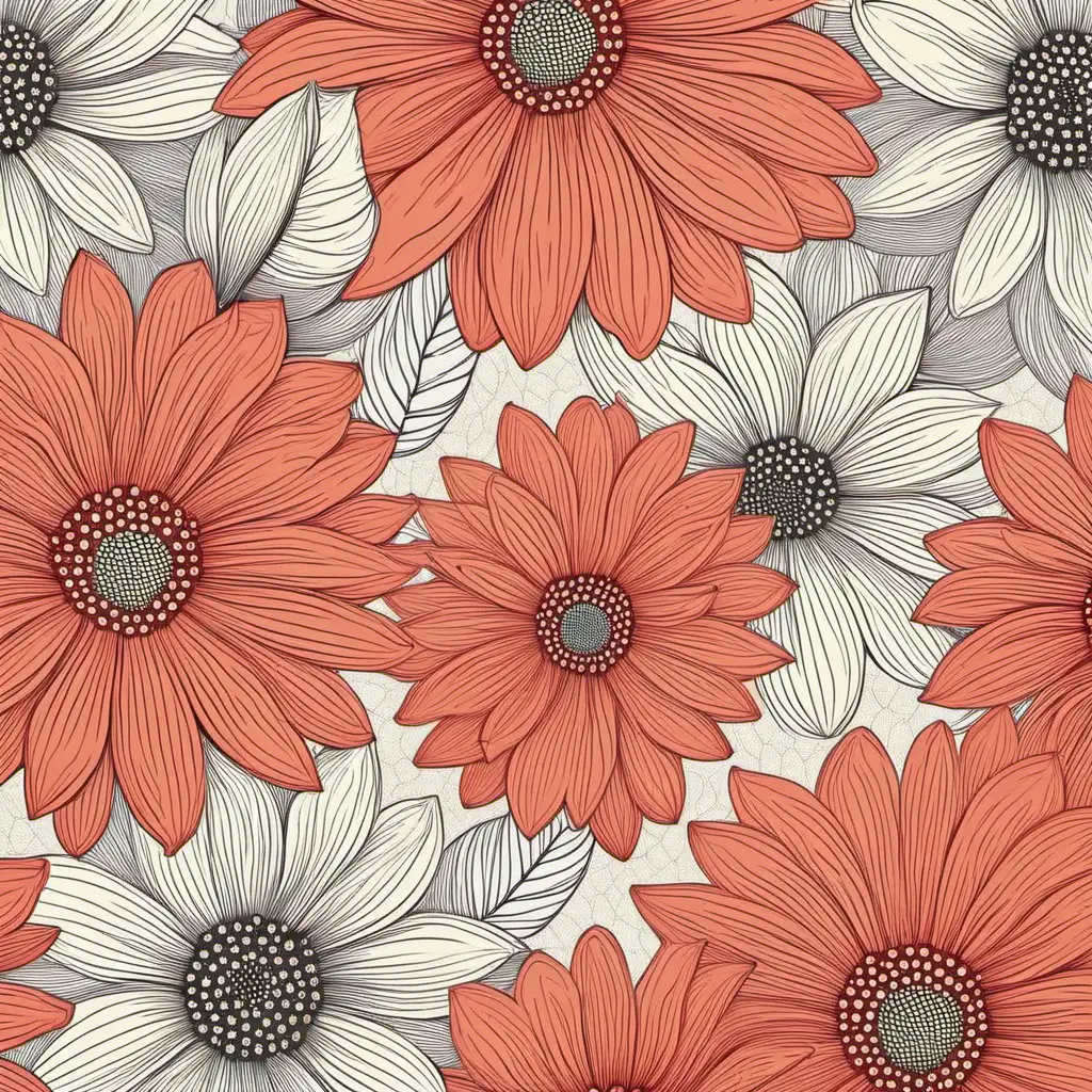 Colorful Large Flowers Pattern Design