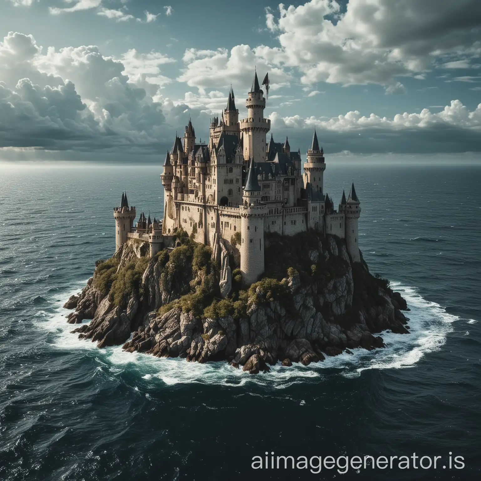 Castle in middle of ocean