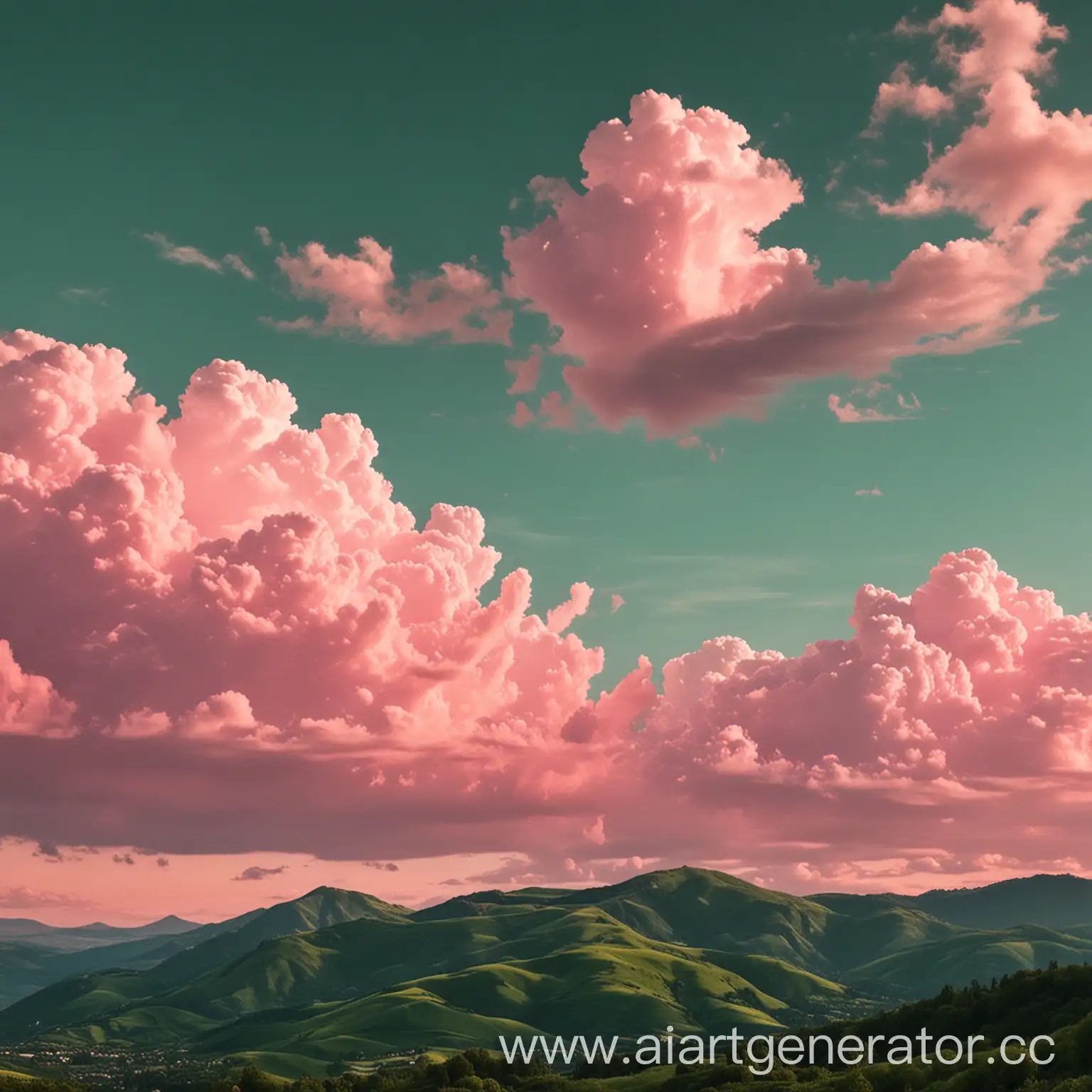 Surreal-Landscape-with-Pink-Clouds-and-Green-Sky