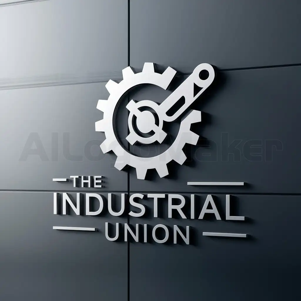 a logo design,with the text "Industrial Union", main symbol:Gears, mechanical arm,Minimalistic,be used in  Others  industry,clear background