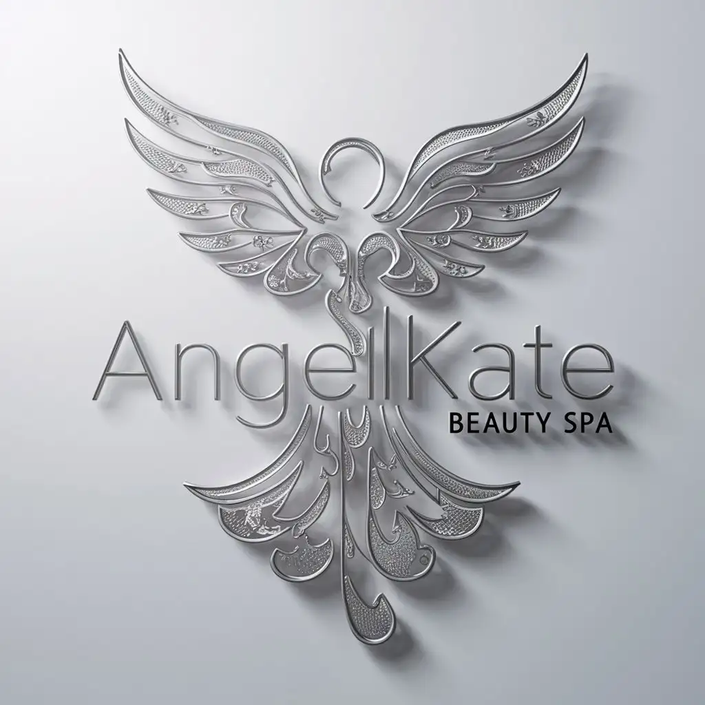 a logo design,with the text "AngelKate", main symbol:Angel,complex,be used in Beauty Spa industry,clear background