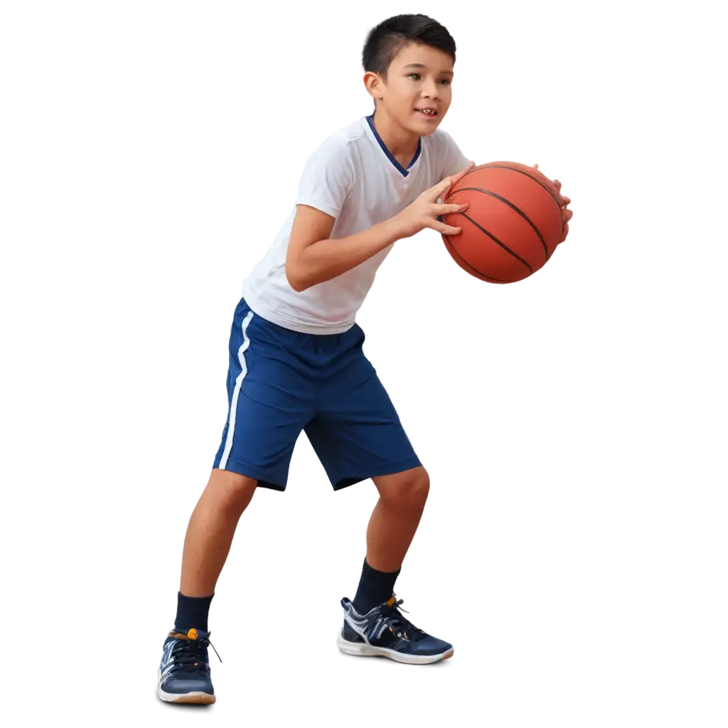 Captivating-PNG-Image-of-a-Child-Engaged-in-Basketball