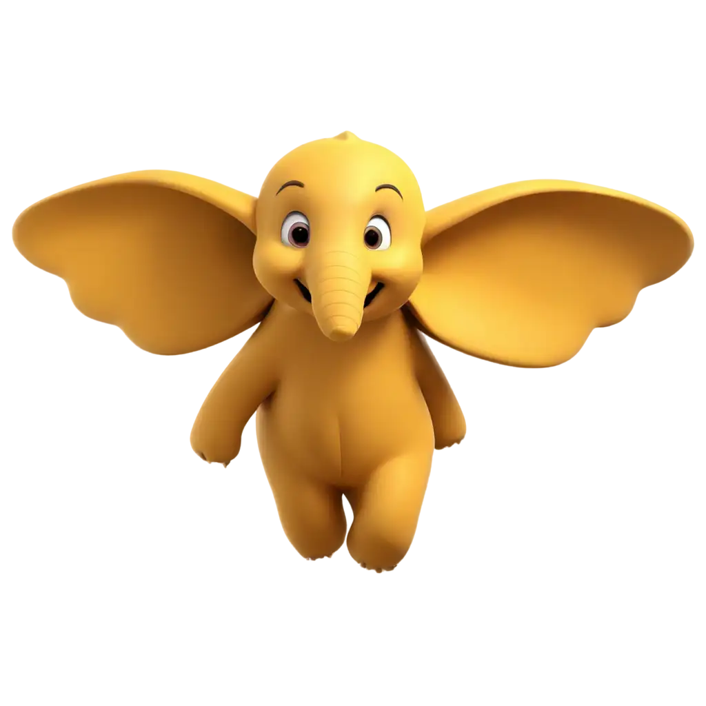 yellow elephant cartoon flying
