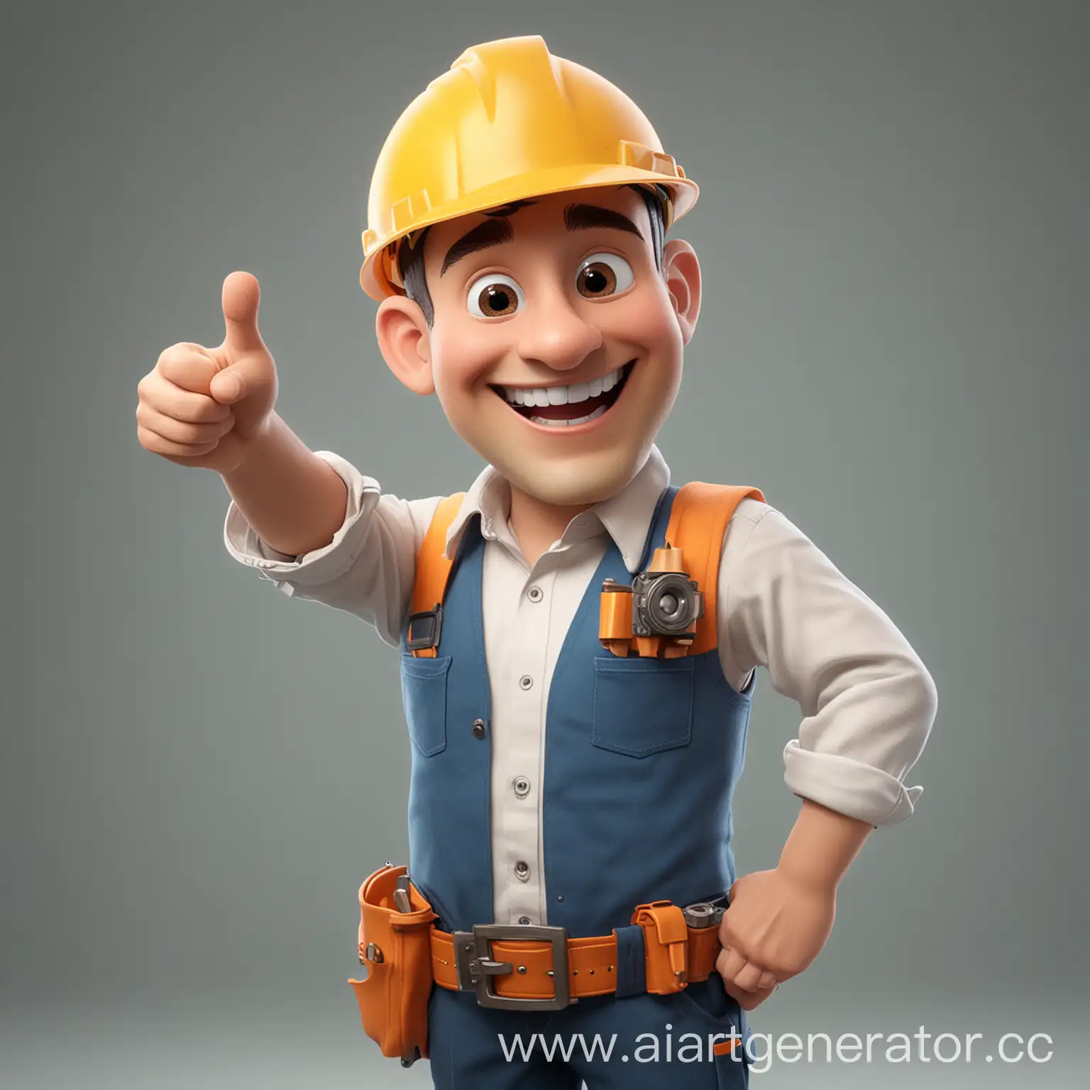 Smiling-Cartoon-Engineer-Builder-Pointing-in-Classroom