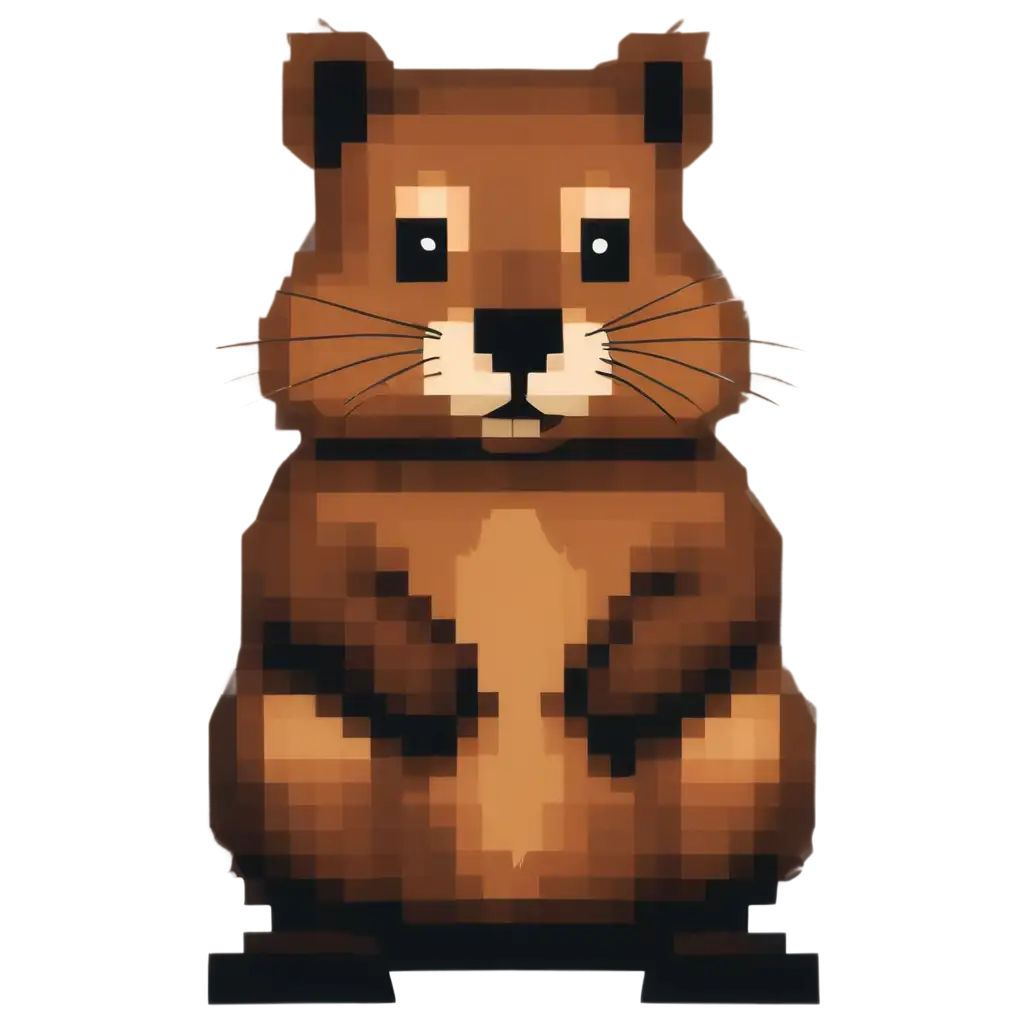 pixel art beaver that is sitting
