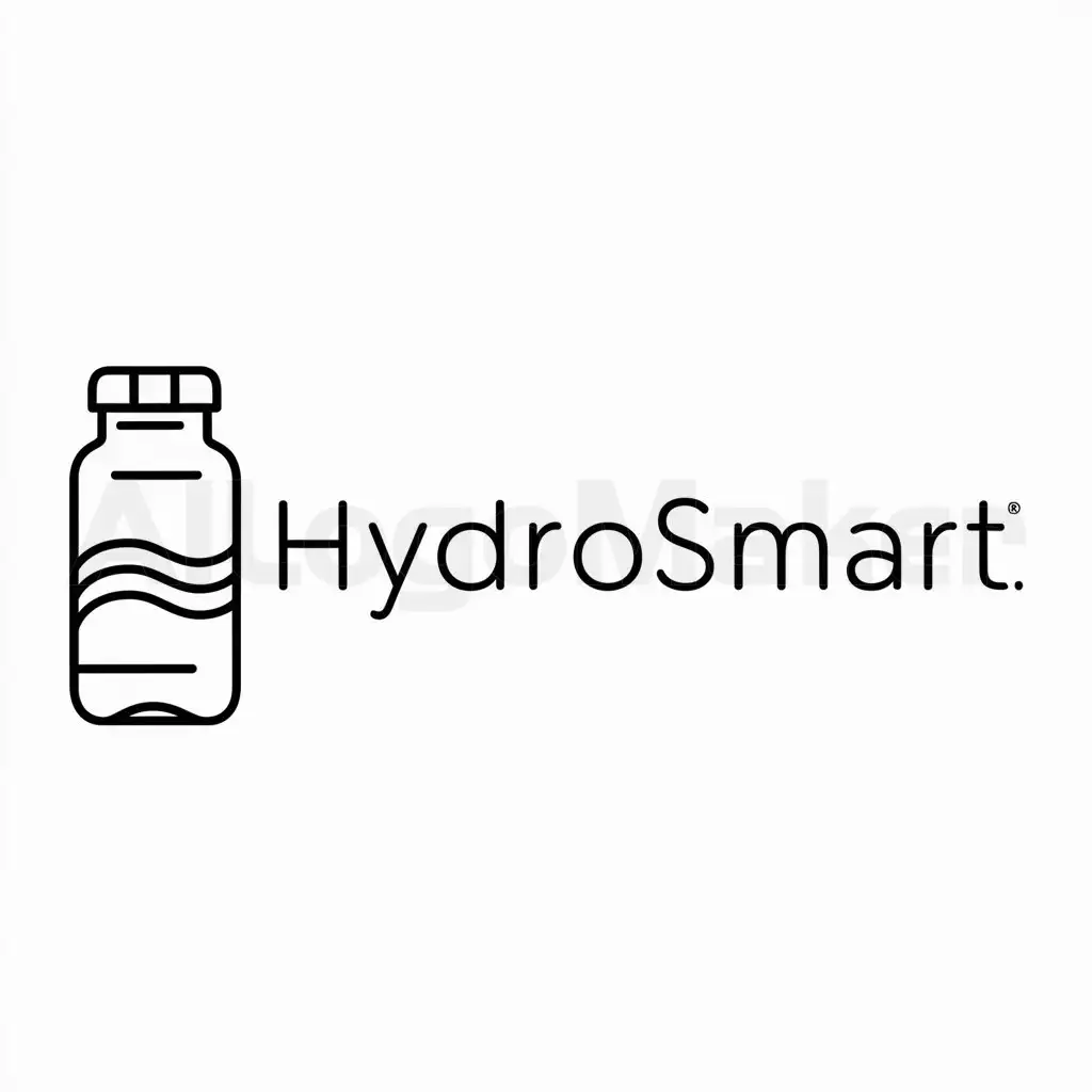 a logo design,with the text "HydroSmart", main symbol:una botella de agua,Moderate,clear background