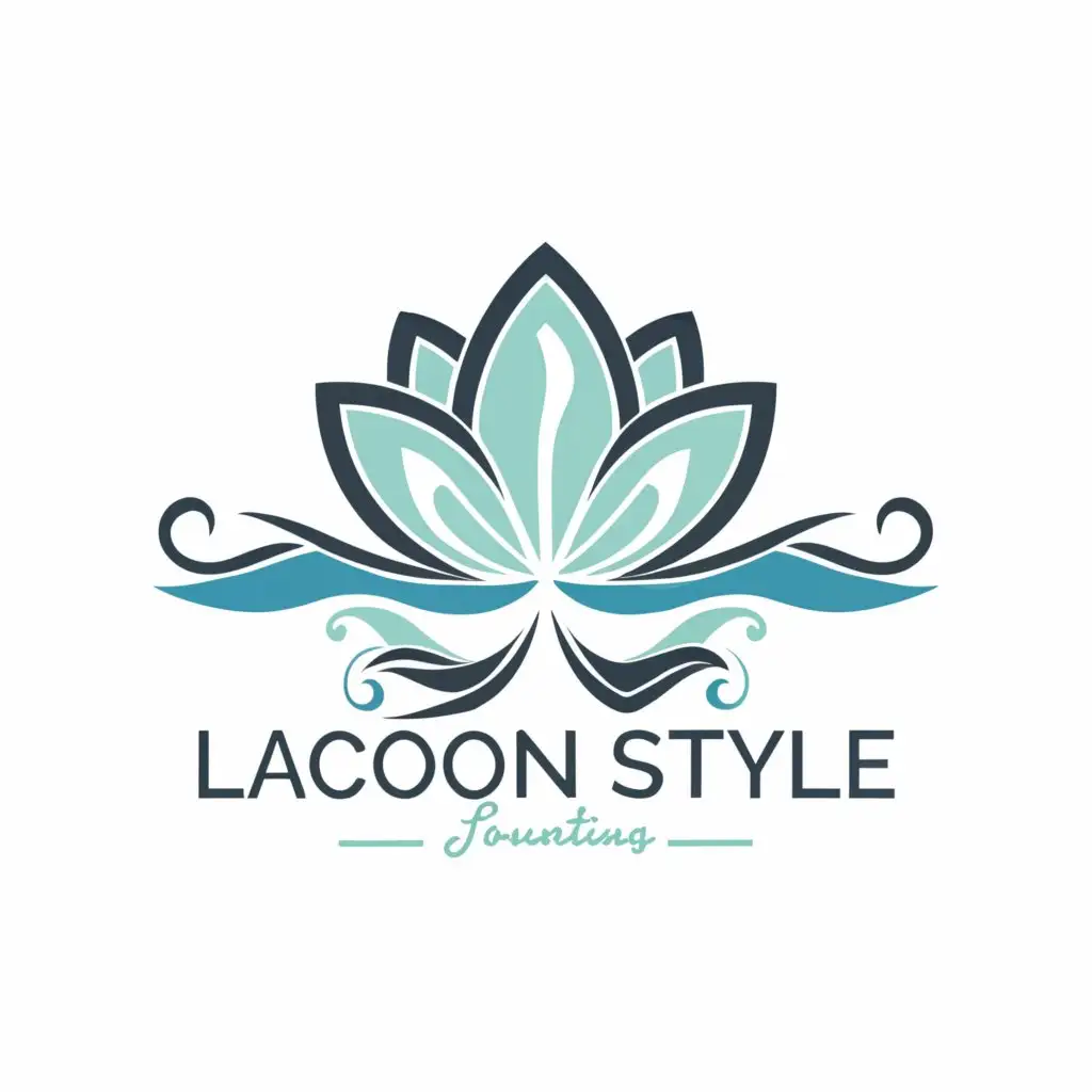 a logo design,with the text "lagoon style", main symbol:craft a unique, captivating logo for my brand.
It's a swimming pools and fountains company (lagoon style)
The color scheme should prominently feature Blue and Dark Blue on a white background.,complex,be used in swimming pools and fountains company industry,clear background