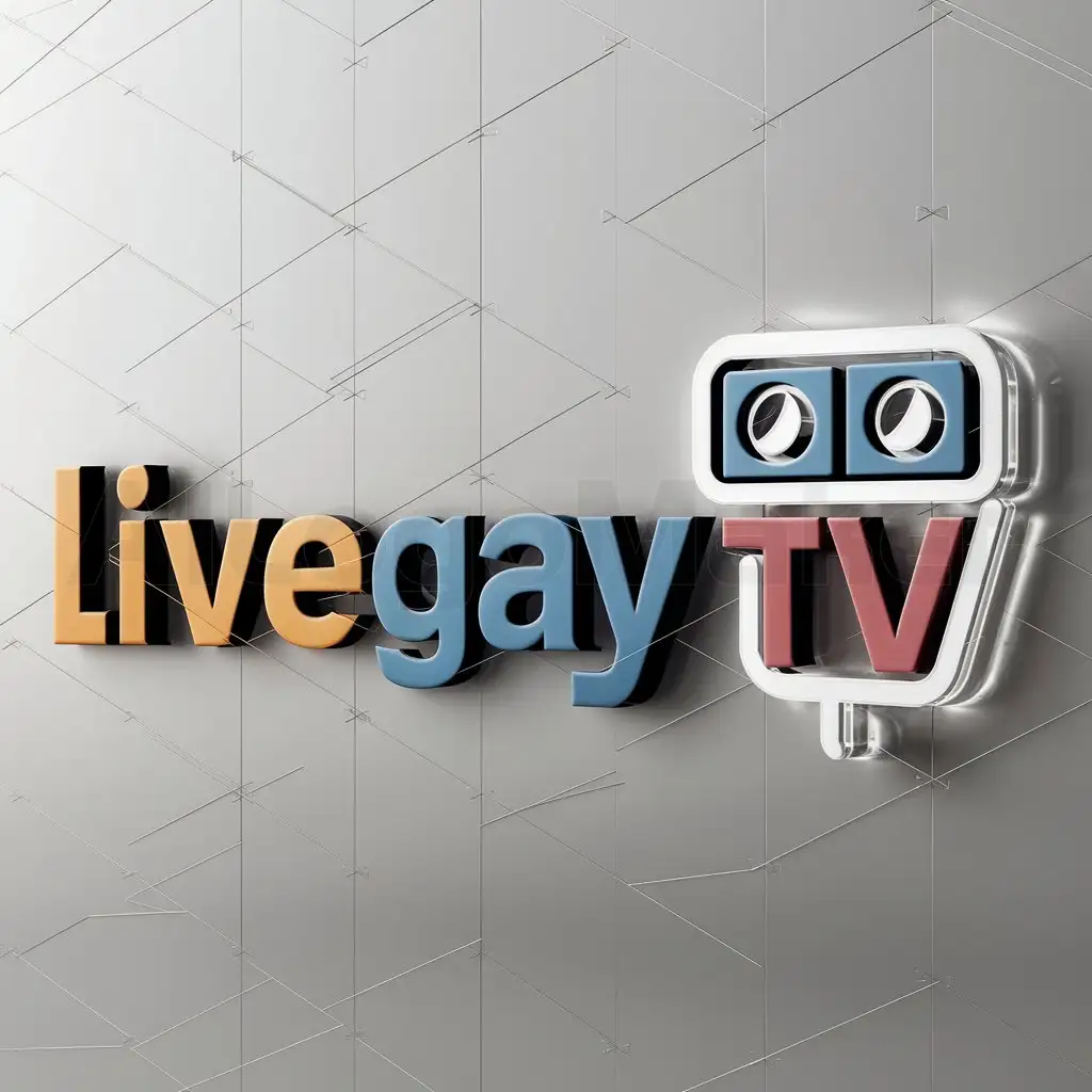 LOGO-Design-for-LiveGayTV-Bold-Text-with-Live-Webcam-Men-Symbol