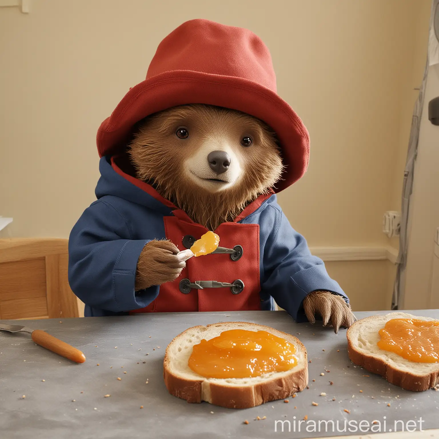 Paddington Bear Crafting His Famous Marmalade Sandwich