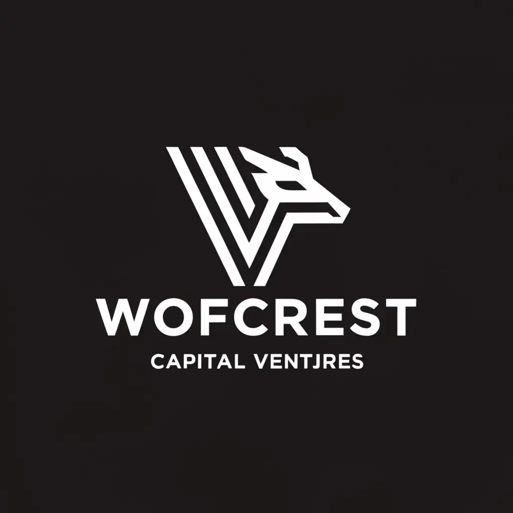 a logo design,with the text "WOLFCREST CAPITAL VENTURES", main symbol:I need a logo that fits my needs, the name is "WOLFCREST CAPITAL VENTURES" the venture is dedicated to "real estate" buying and selling houses, the logo must be imposing with bold typography, the iso type has to merge a wolf with the activity of the enterprise, the initials "WCV" can be used in the proposals,,Minimalistic,be used in Real Estate industry,clear background