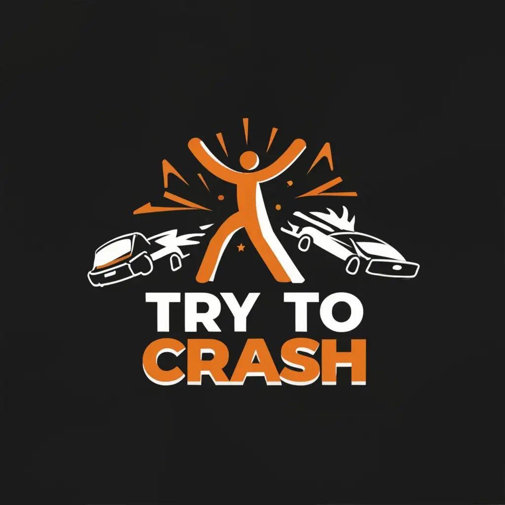 LOGO-Design-For-Try-To-Crash-Dynamic-3D-Text-with-Human-Figure-and-Crashing-Cars-Theme