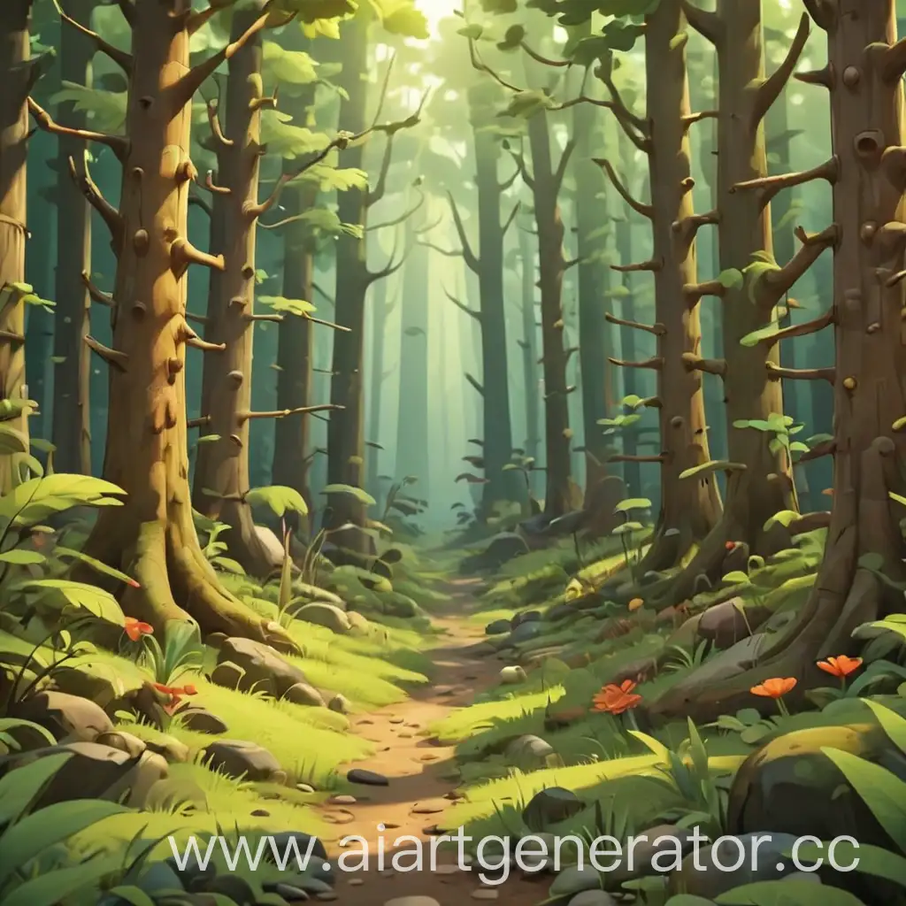 Enchanted-Cartoon-Forest-Landscape-with-Vibrant-Colors