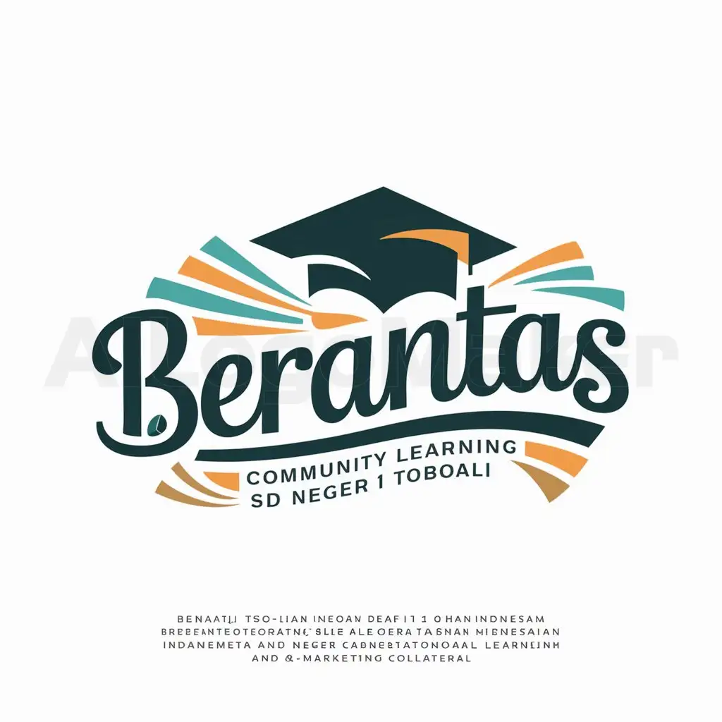 a logo design,with the text "Berantas ( Belajar Tanpa Batas )", main symbol:Community Learning SD Negeri 1 Toboali,Moderate,be used in Education industry,clear background