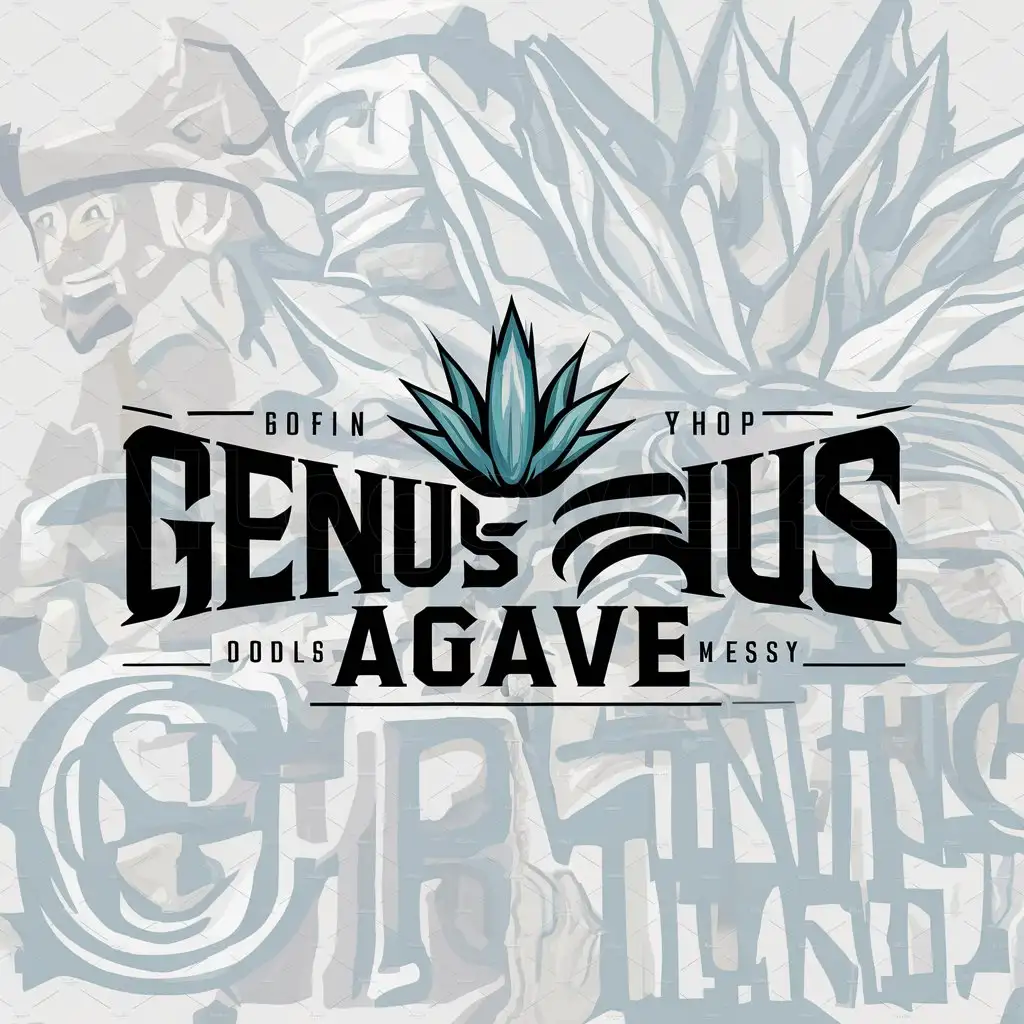 a logo design,with the text "GENius Agave", main symbol:agabe's upbringingnslightly cooler feeling over pretty feelingnhiphop genre,complex,clear background