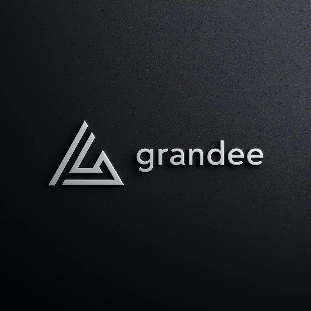 a logo design,with the text "Grandee", main symbol:triangle on black font,Minimalistic,be used in Internet industry,clear background