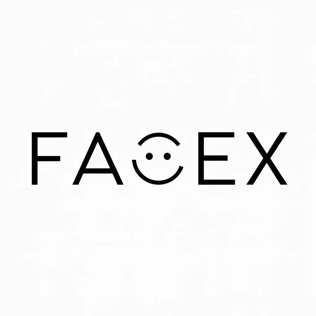 a logo design,with the text "FaceX", main symbol:face,Minimalistic,be used in Beauty Spa industry,clear background