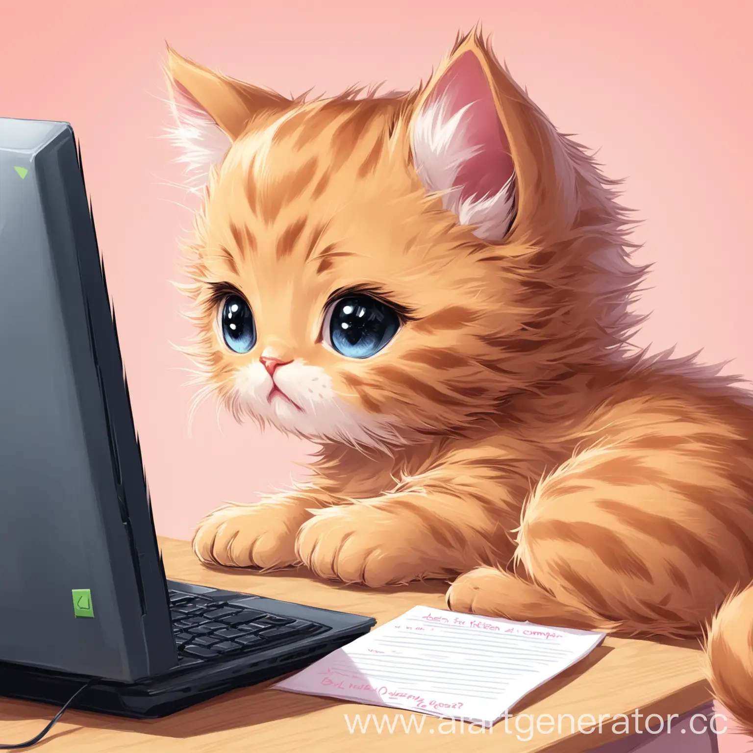 Curious-Kitten-at-the-Computer