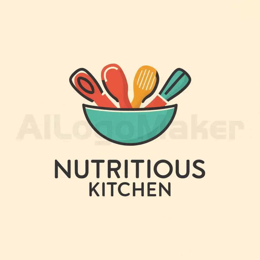 a logo design,with the text "Nutritious Kitchen", main symbol:bowls,Moderate,clear background