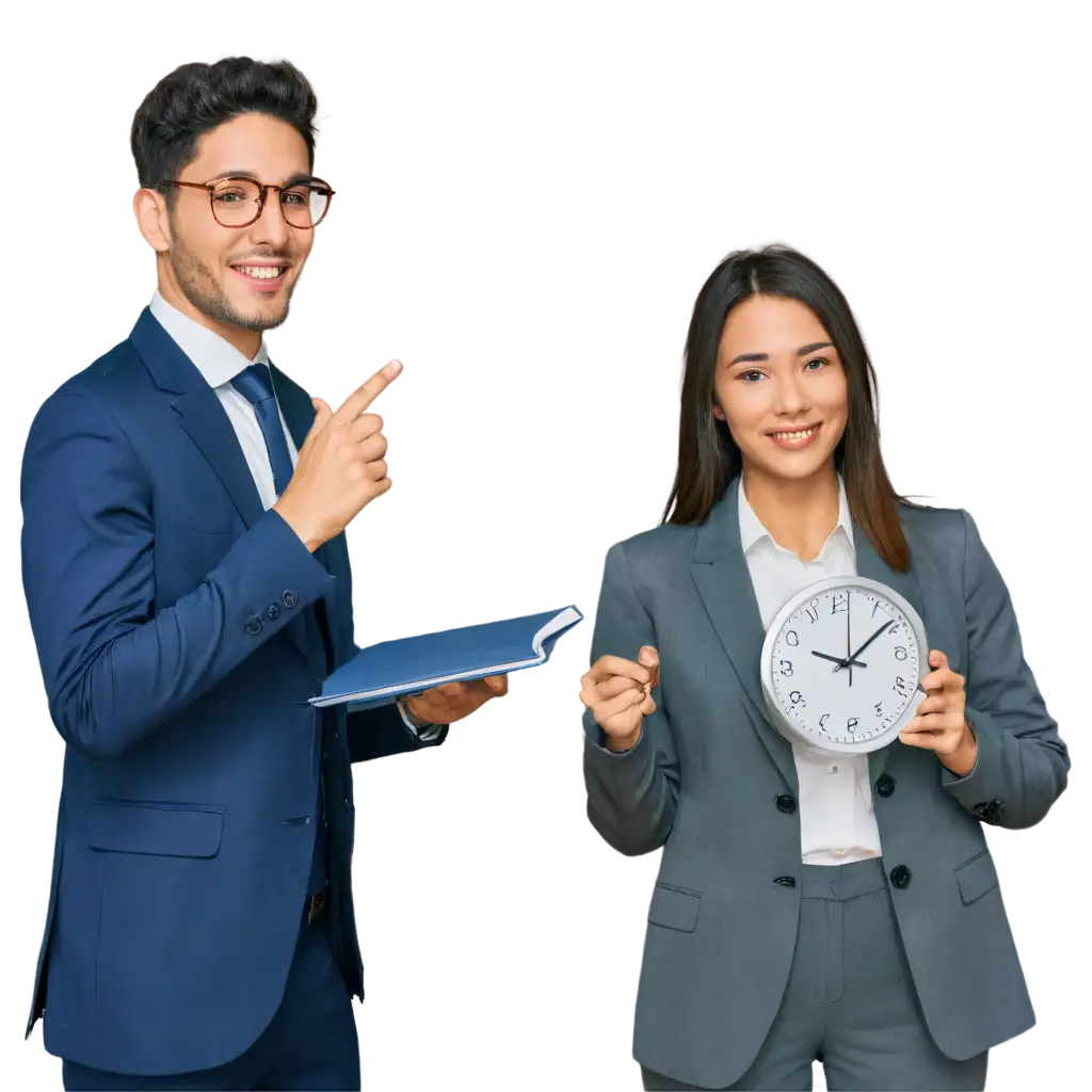 Dynamic-PNG-Image-Productive-Office-Worker-Alongside-Timepiece