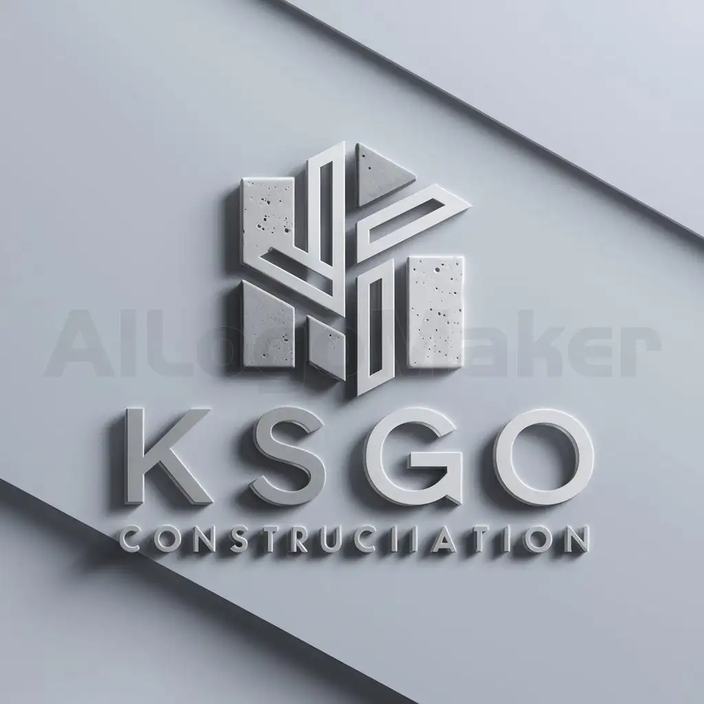 a logo design,with the text "KSgO", main symbol:Block of concrete and metal,complex,be used in Construction industry,clear background