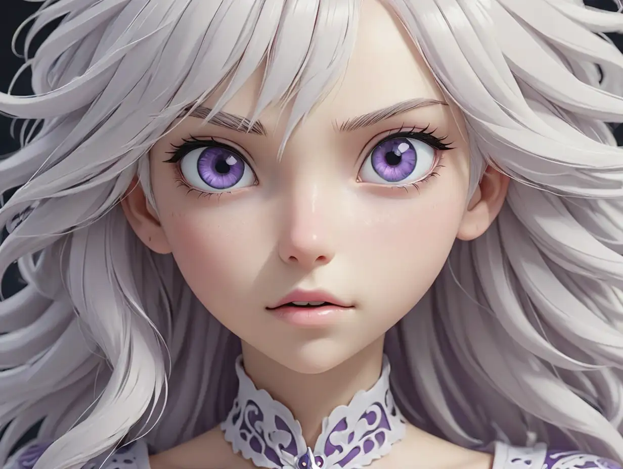 white pale girl white hair white eye lashes gojo anime high quality wallpaper, blue eyes, hollow purple, ar