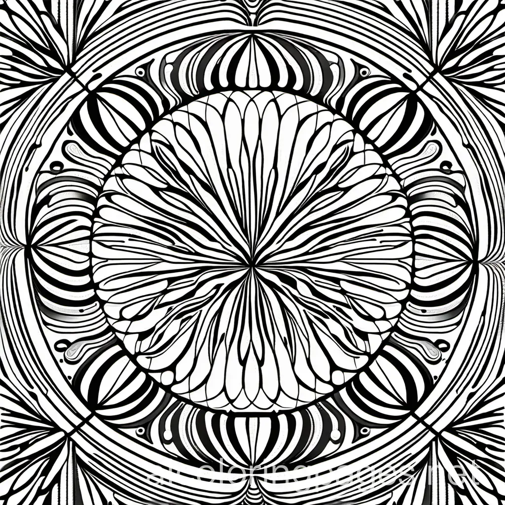 Adult Coloring, Mandalas, Coloring Page, black and white, line art, white background, Simplicity, Ample White Space. The background of the coloring page is plain white to make it easy for young children to color within the lines. The outlines of all the subjects are easy to distinguish, making it simple for kids to color without too much difficulty